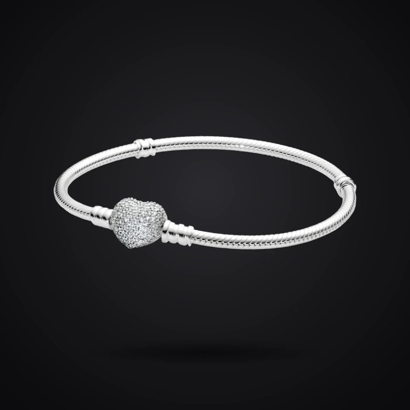 Heart Clasp bracelet on a dark background