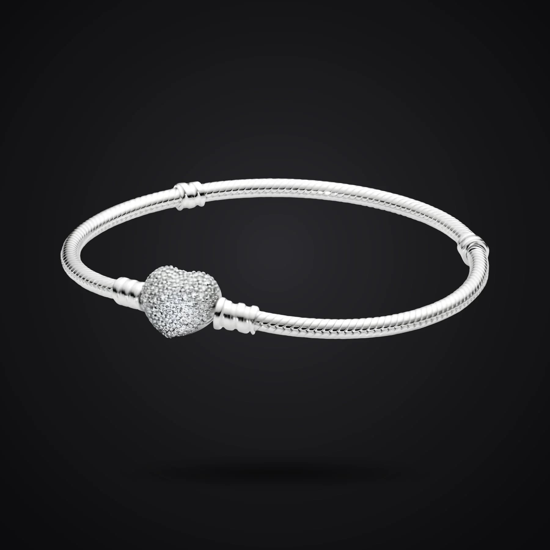 Heart Clasp bracelet on a dark background