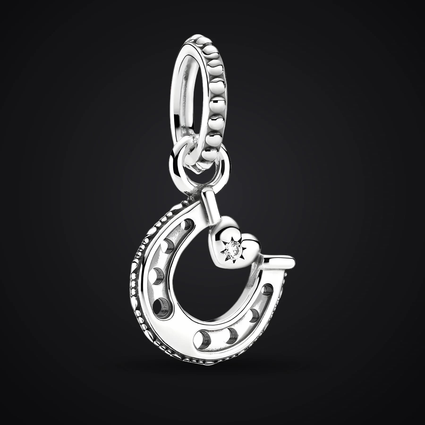 Lucky Horseshoe charm on a dark background