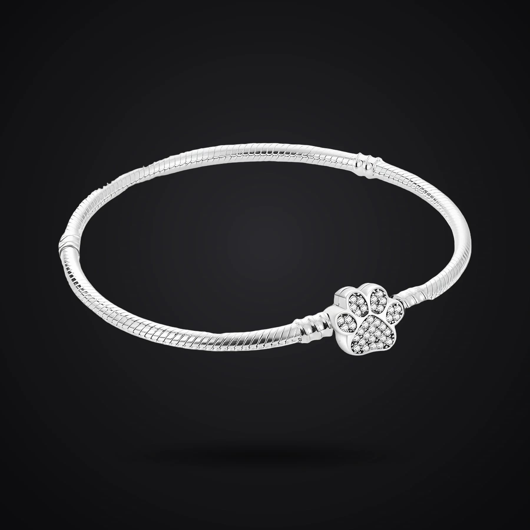 Paw Clasp bracelet on a dark background