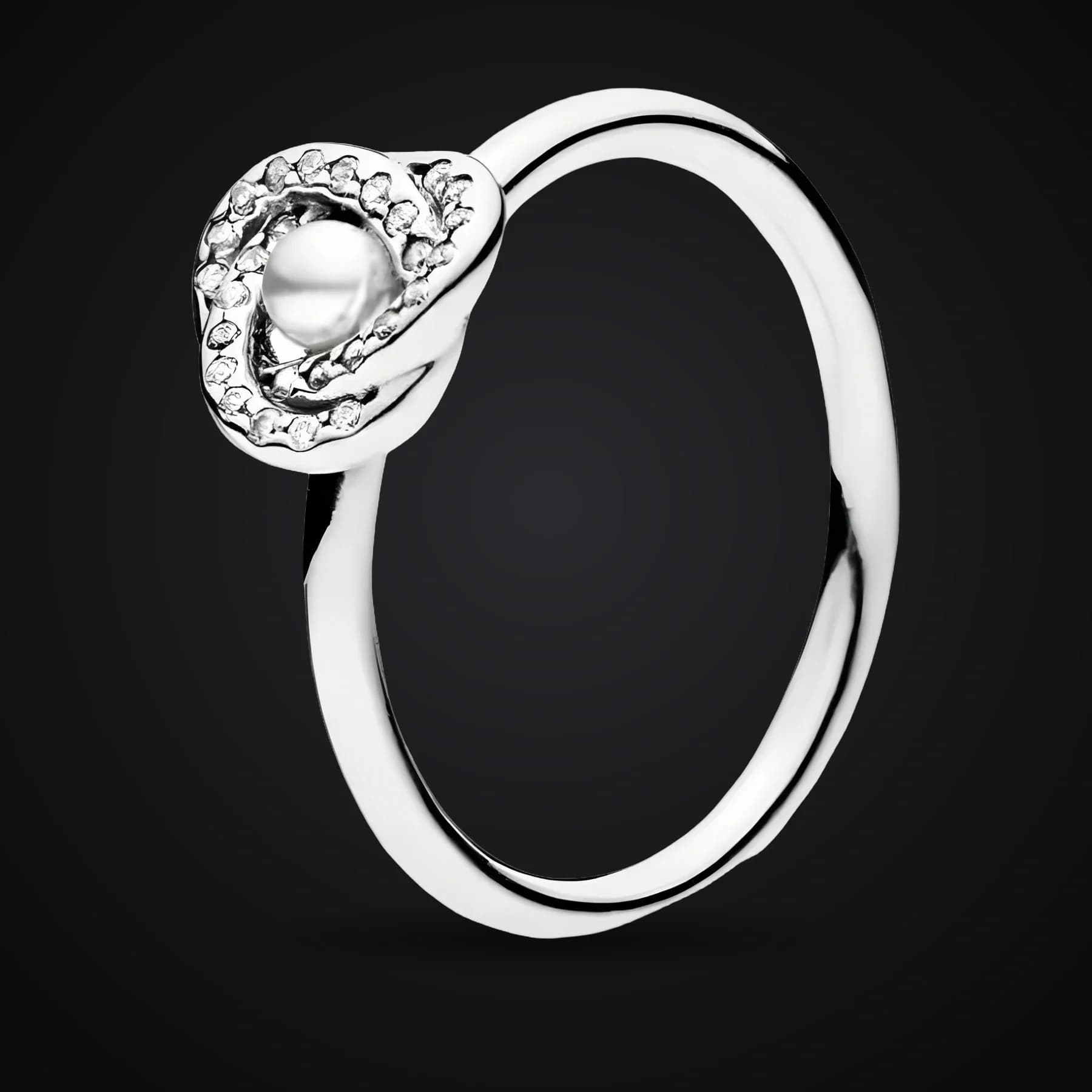 Love Knot ring on a dark background